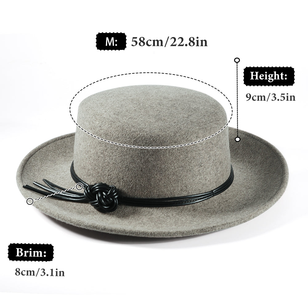 Rounded Felt Hat-Dark Gray