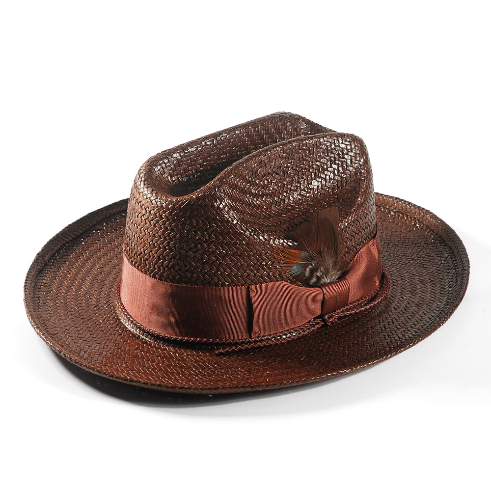 Miller Ranch Fedora Hat - Patriotic Straw–toffee (Includes All The Accessories)