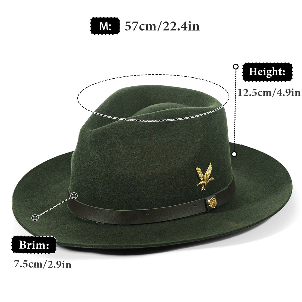 Fedora Felt Hat-Green