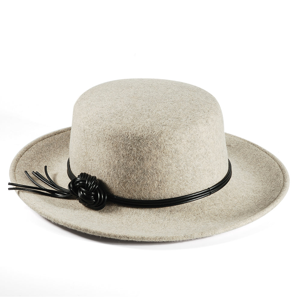 Rounded Felt Hat-Gray