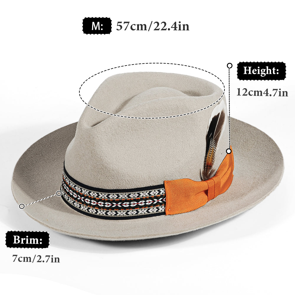 Fedora Hat-Gray(Includes All The Accessories)