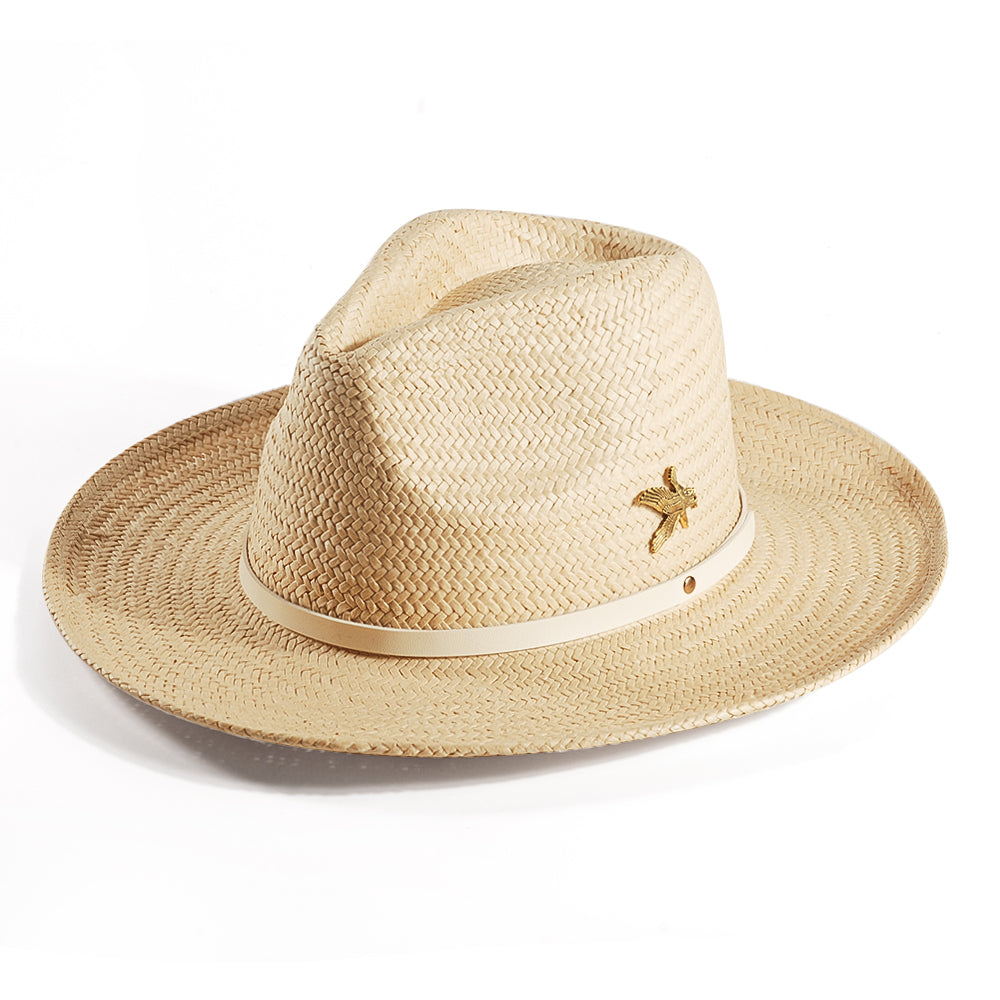 Geoffery Straw Fedora Hat – Beige