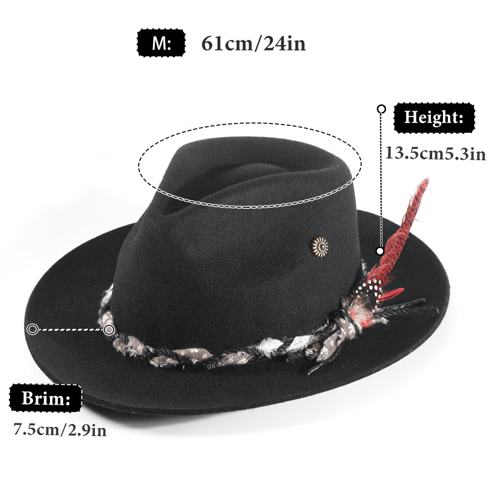 Vintage Fedora Felt(Includes All The Accessories)