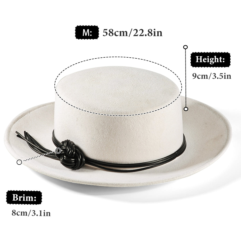 Rounded Felt Hat-White