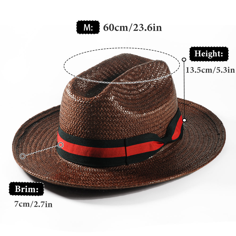 Miller Ranch Fedora Hat - Patriotic Straw–toffee (Includes All The Accessories)