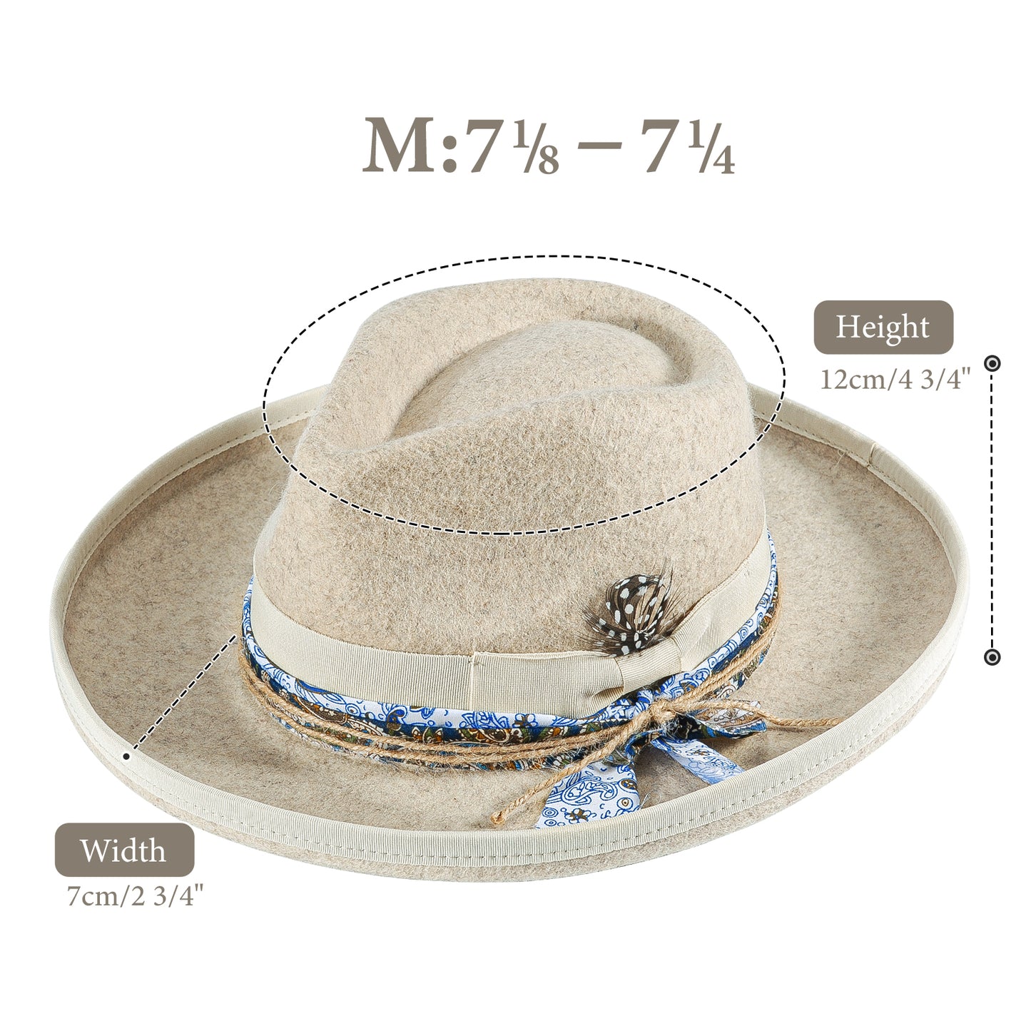 Western Fodora Felt Hat (Includes All The Accessories)