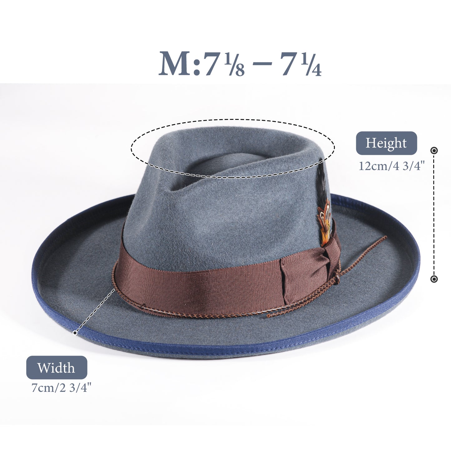 Western Fodora Felt Hat (Includes All The Accessories)