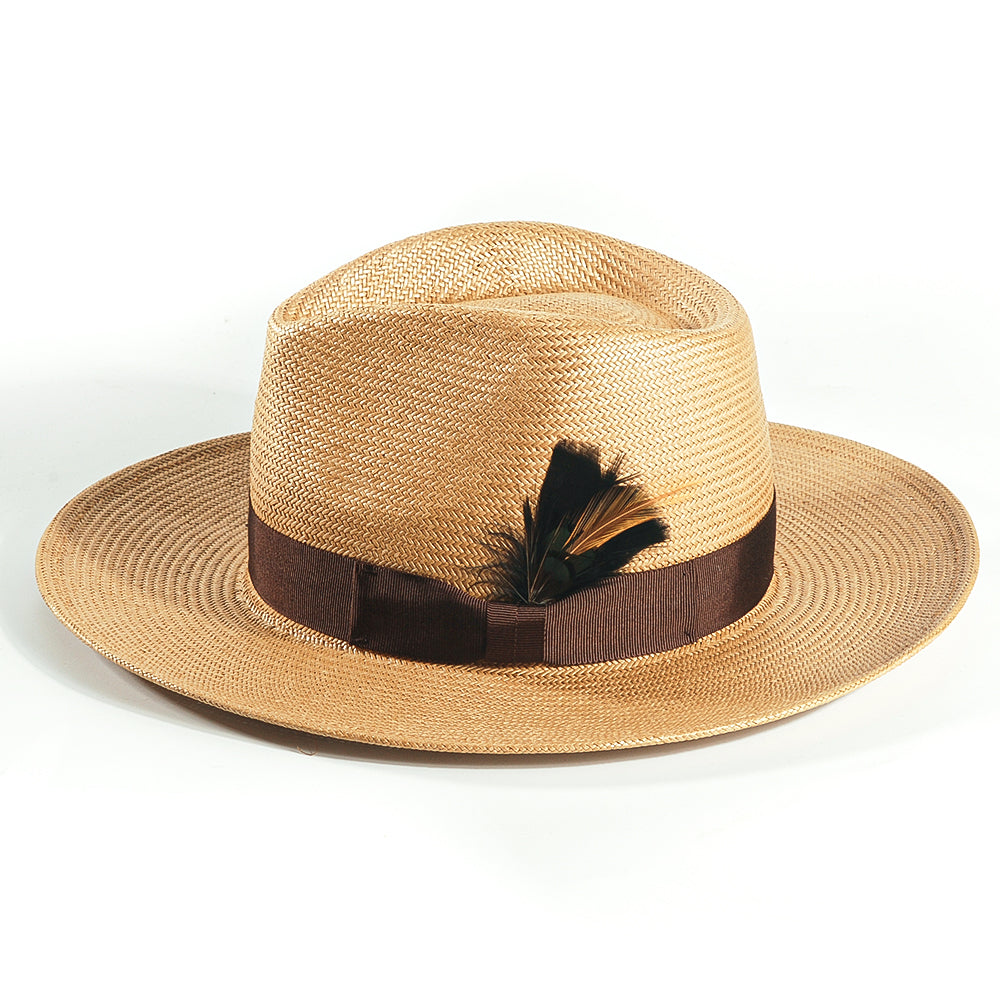 Handcrafted Panama Straw Hat-Brown