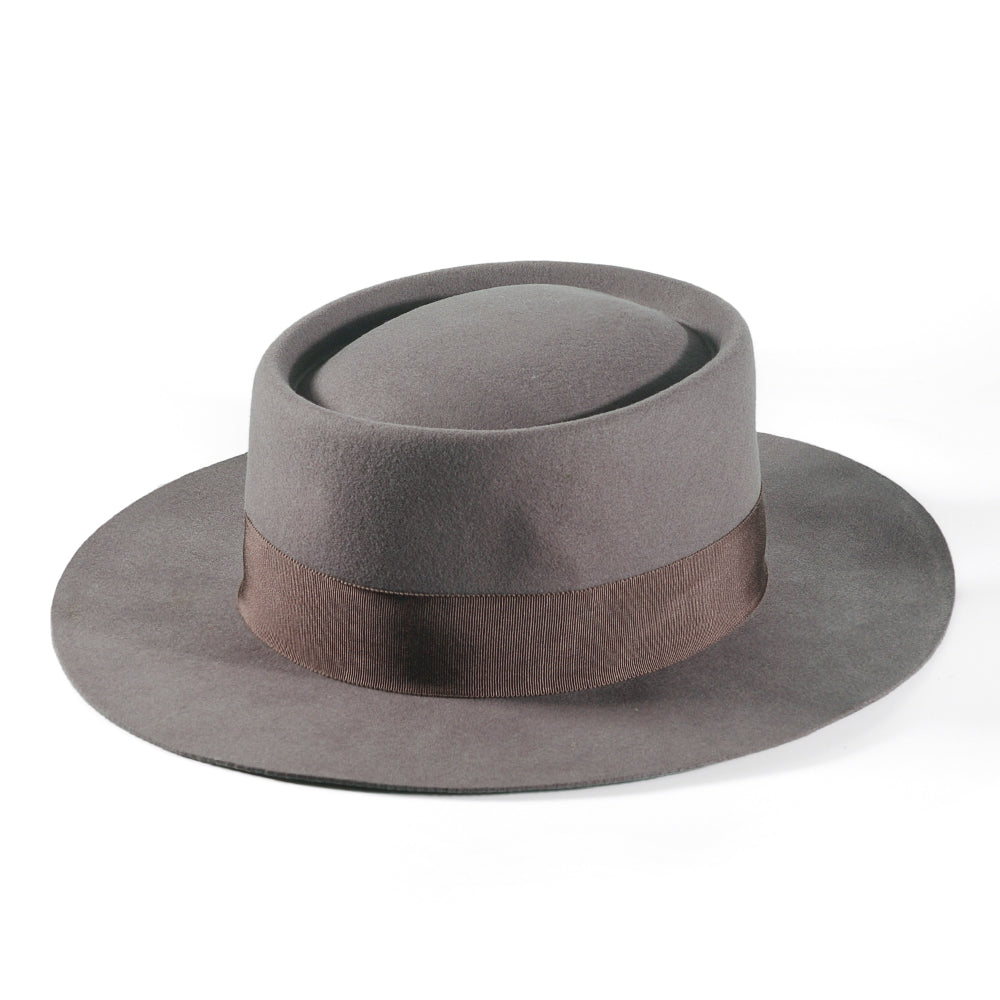 Rounded Felt Hat-Toffee