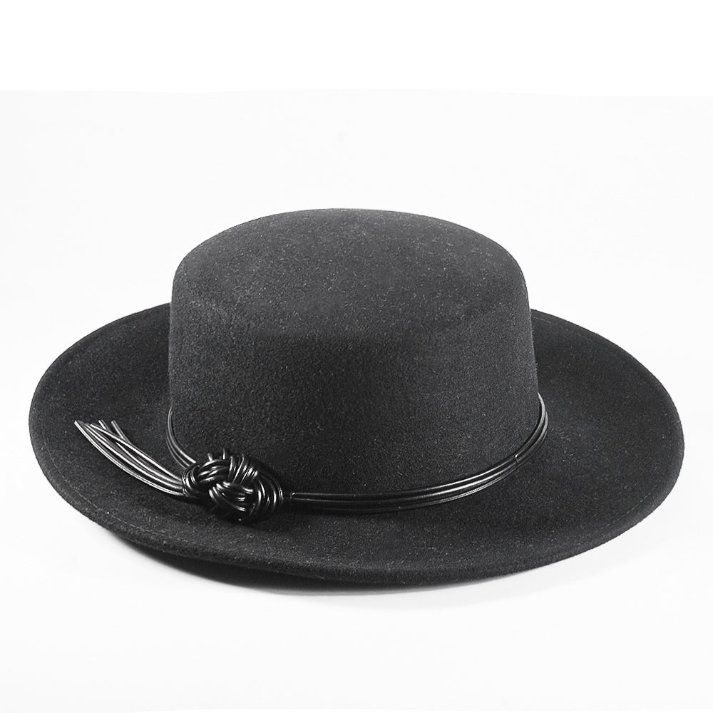 Rounded Felt Hat-Black