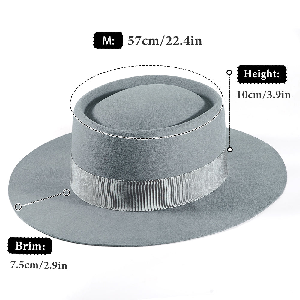 Rounded Felt Hat-Gray