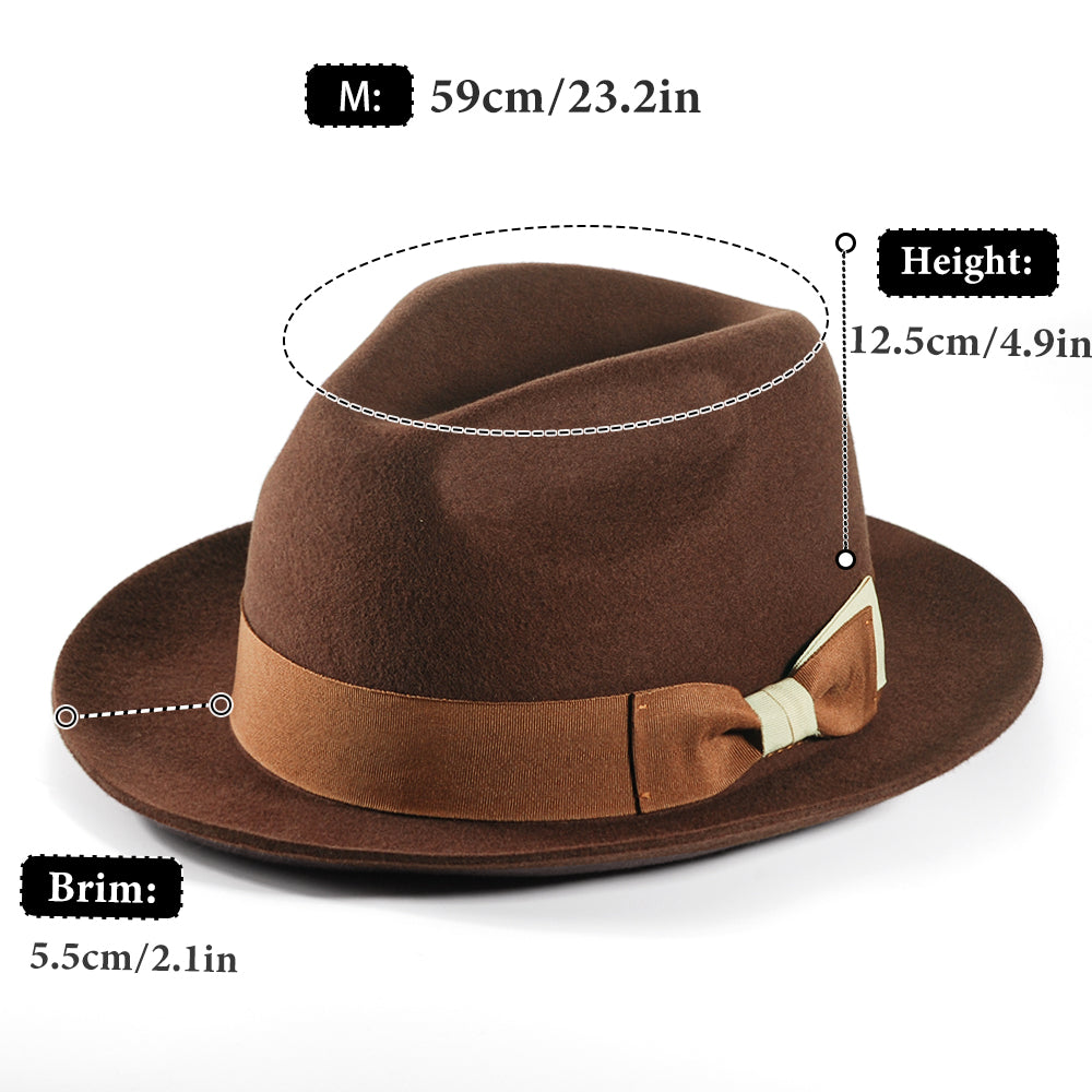 Fedora Felt Hat-Khaki