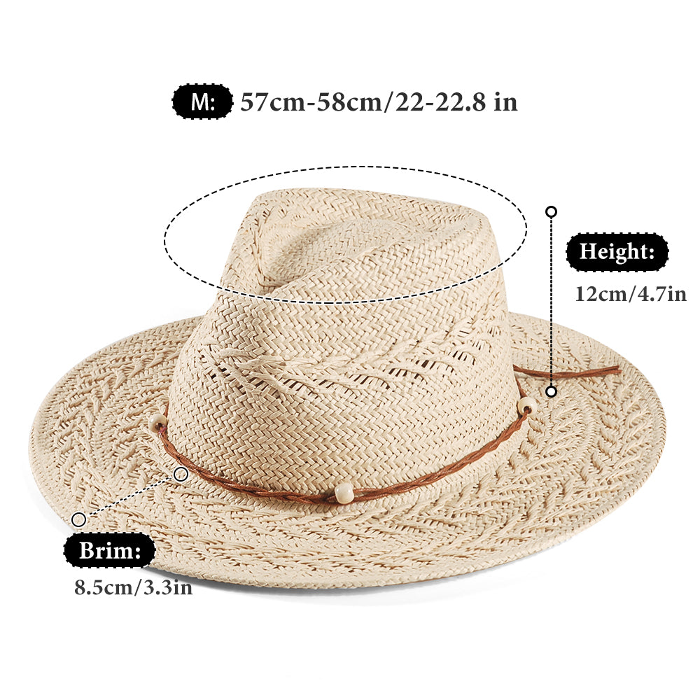 Fedora Straw Hat-Beige