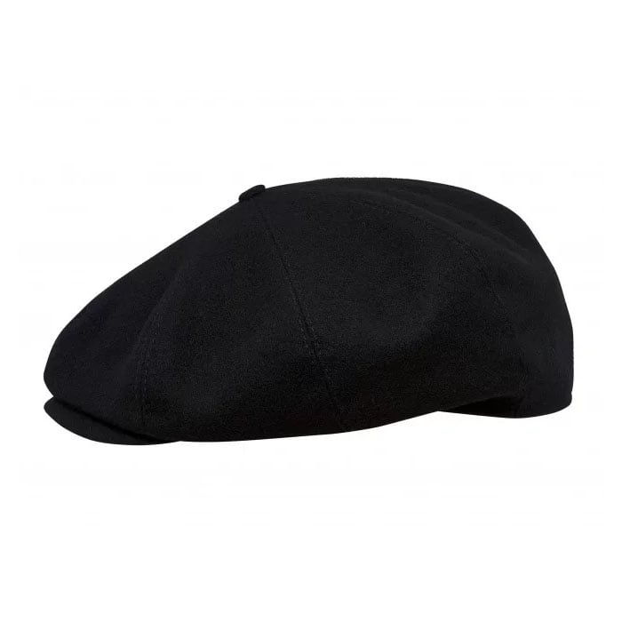 Peaky Blinders Scottish Harris Tweed 8 Panels Man Cap Black