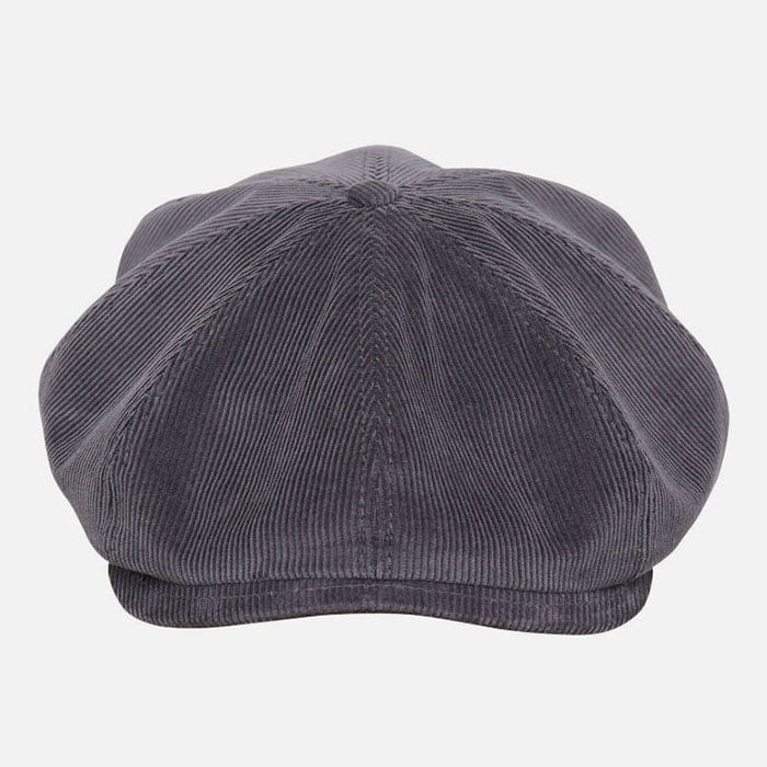 Corduroy 8 Panels Cap-Grey