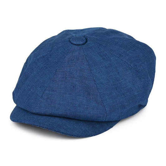 Alfie Irish Linen Newsboy Cap - Blue