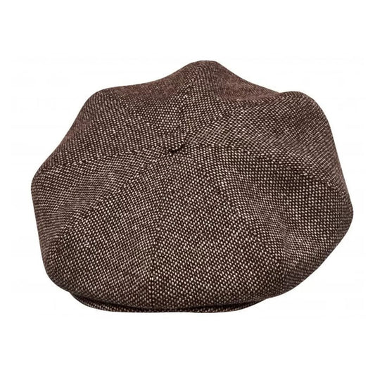 Peaky Blinders - Wool Scottish Harris Tweed 8 Panels Man Cap Brown