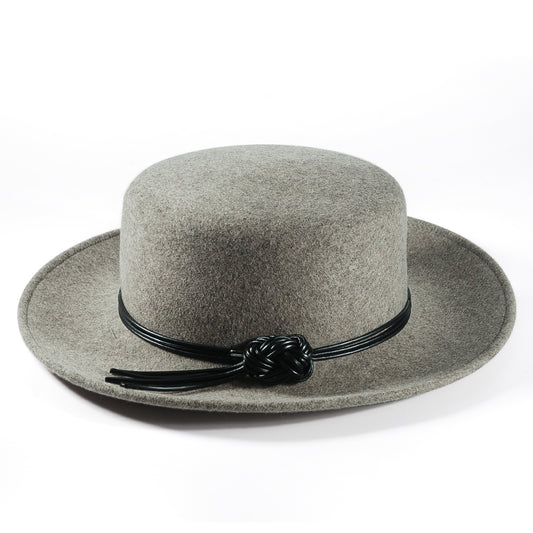 Rounded Felt Hat-Dark Gray