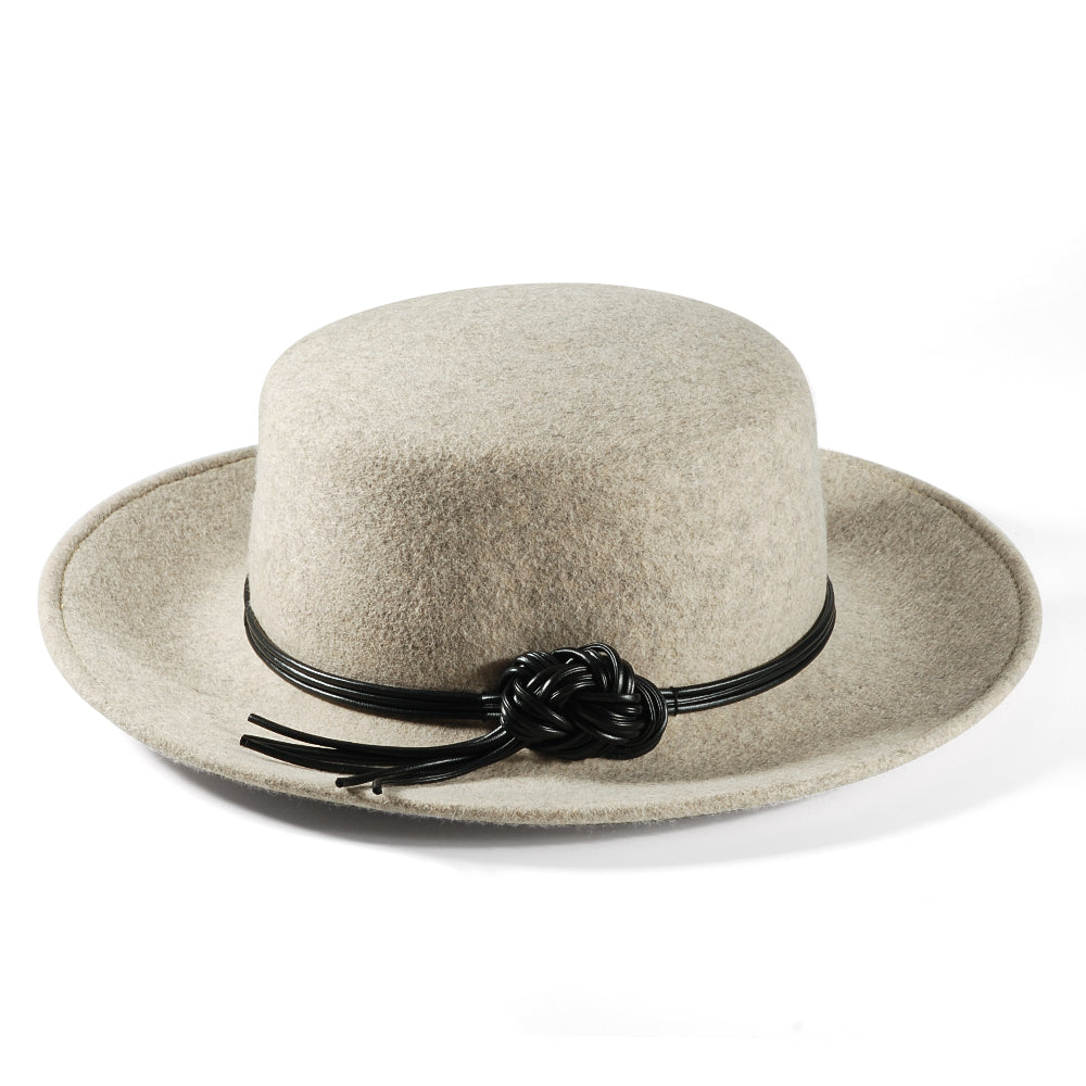 Rounded Felt Hat-Gray