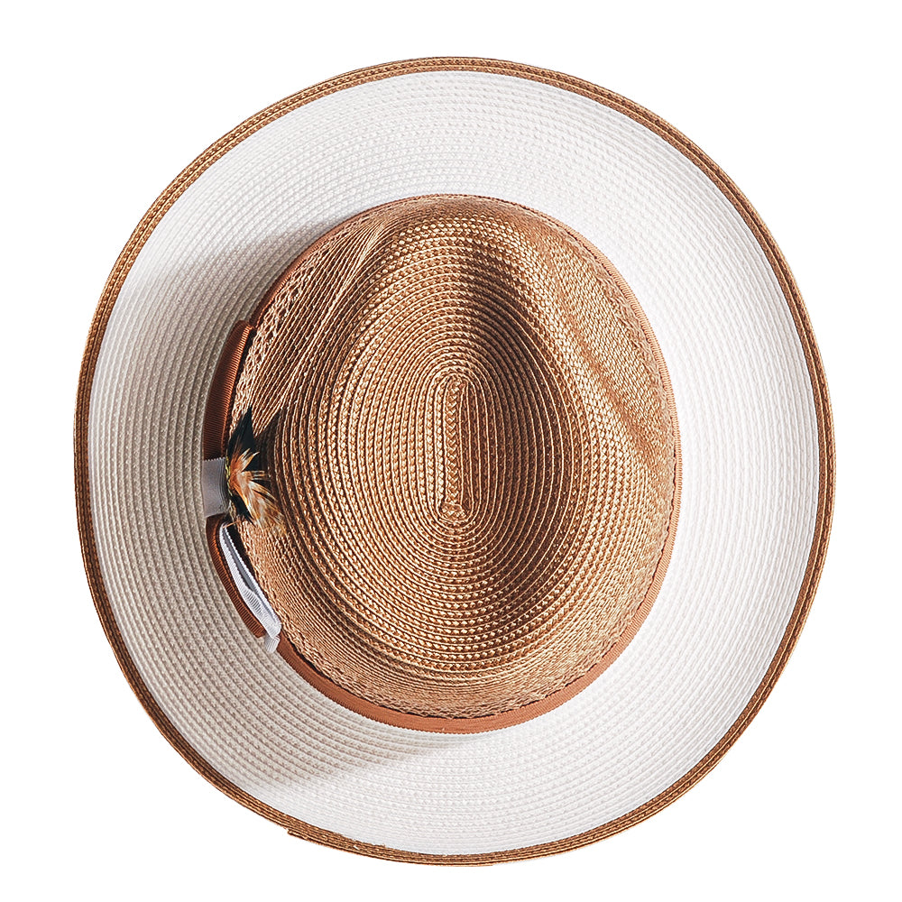 Straw Fedora Hat-Brown