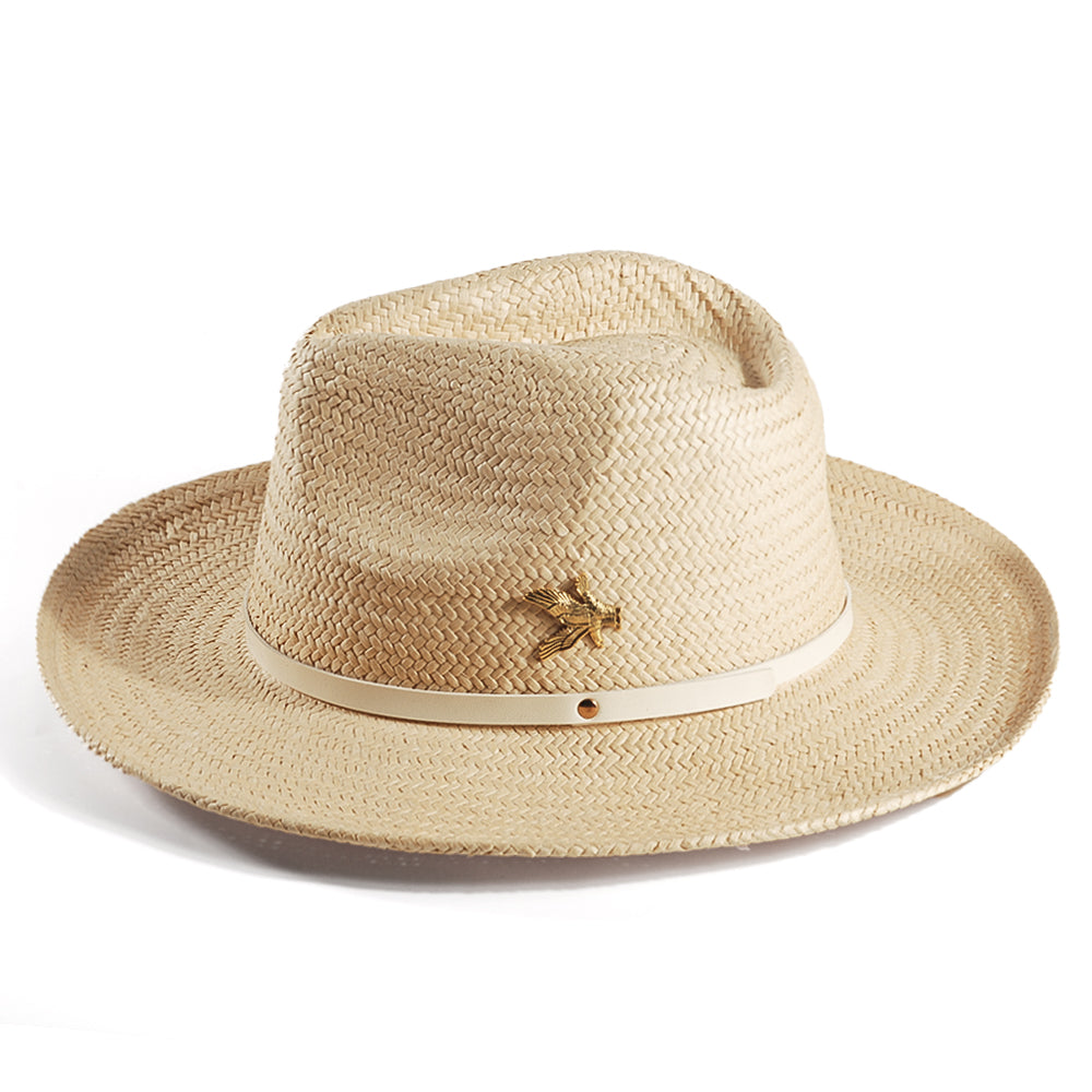 Geoffery Straw Fedora Hat – Beige