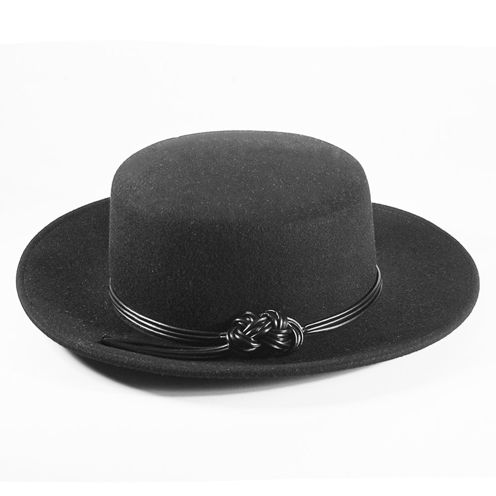 Rounded Felt Hat-Black