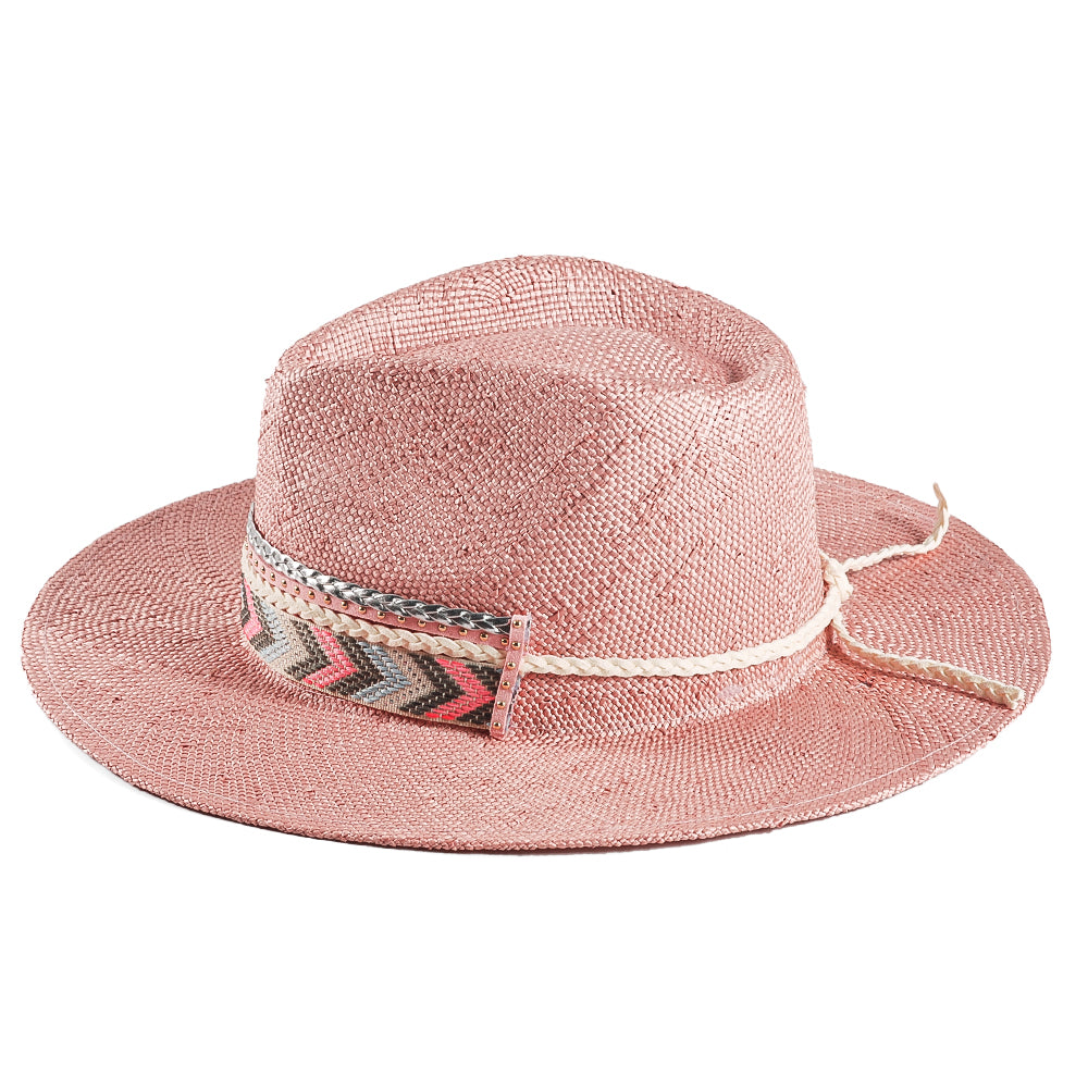 Fedora Straw Hat-Pink