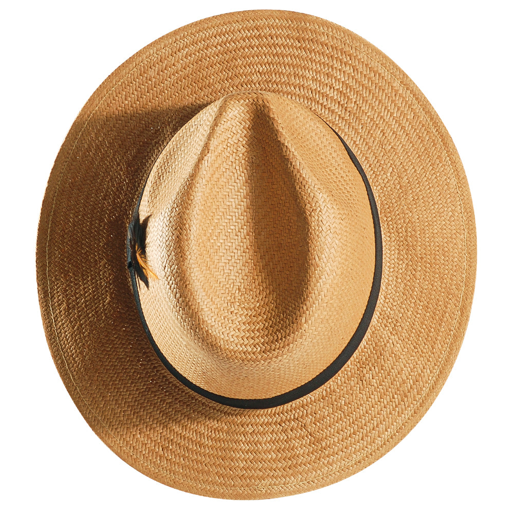 Handcrafted Panama Feather Straw Hat-Yellow