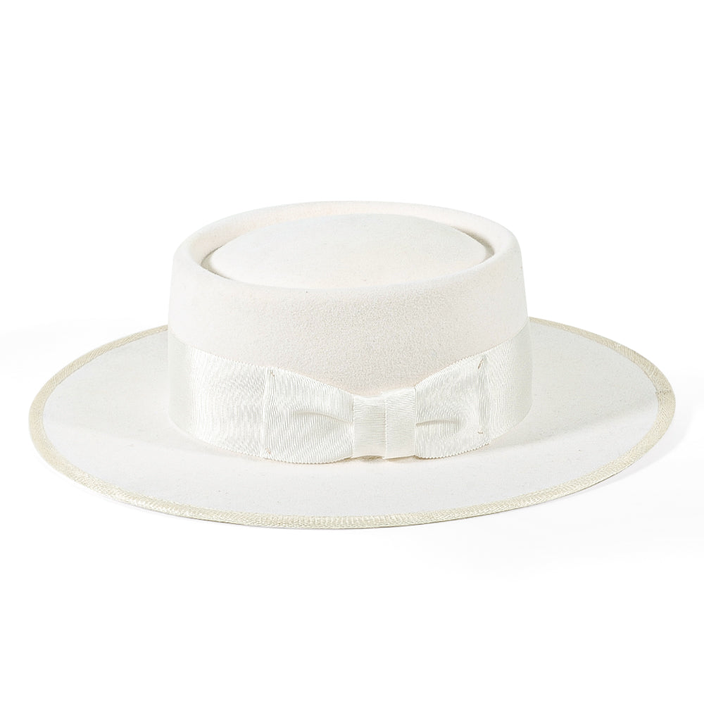 White Bow Tie Bowler Hat