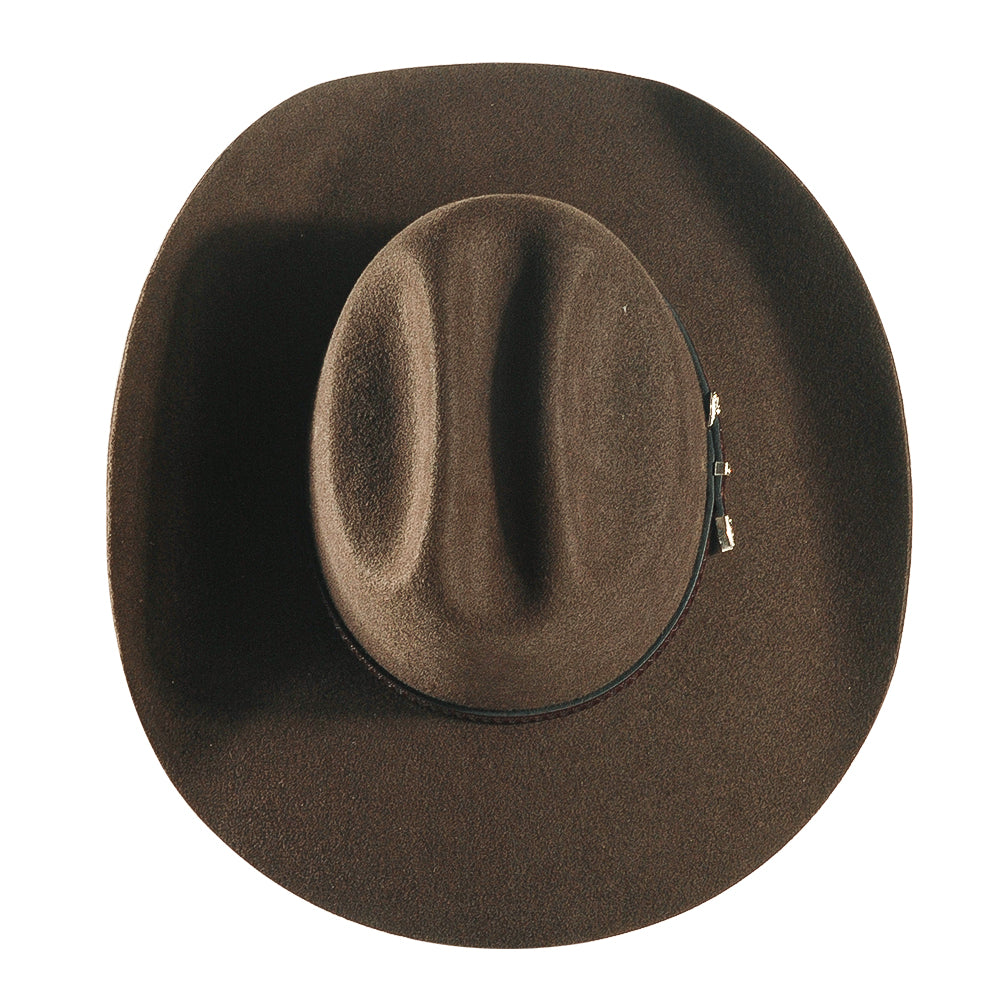 Western Cowboy Felt Hat-Coffee