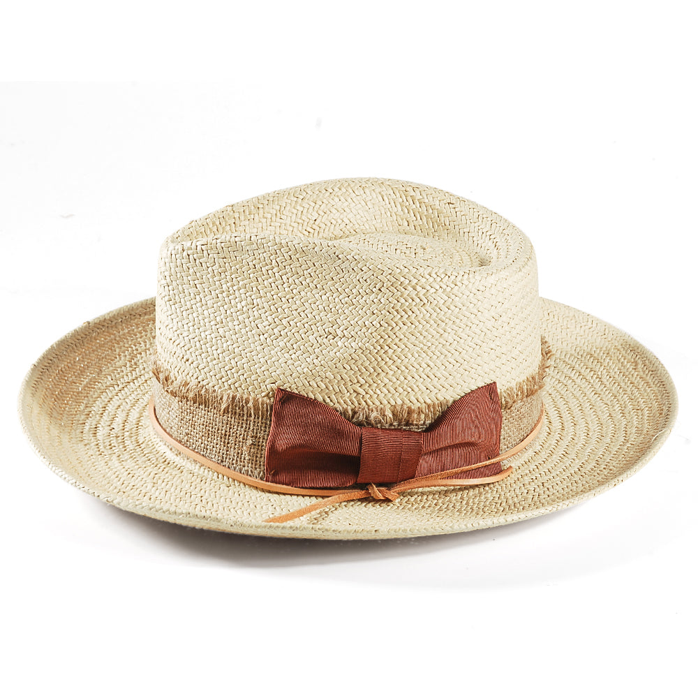 Geoffery Straw Fedora Hat – Beige (Includes All The Accessories)