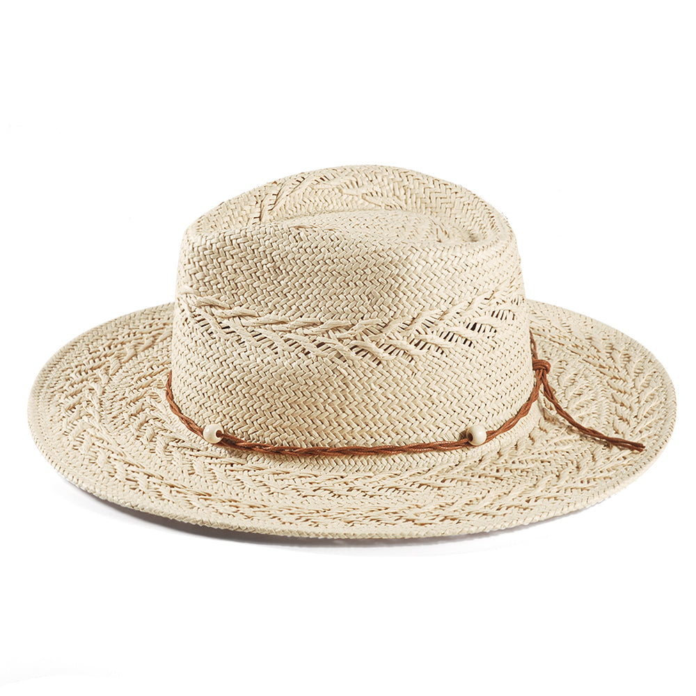 Fedora Straw Hat-Beige