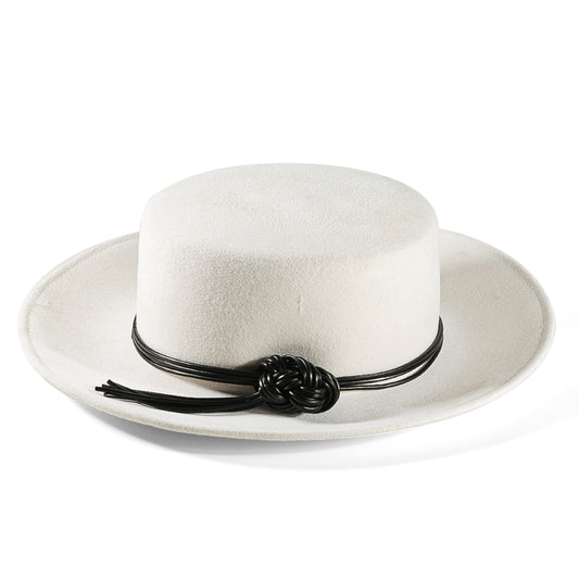 Rounded Felt Hat-White