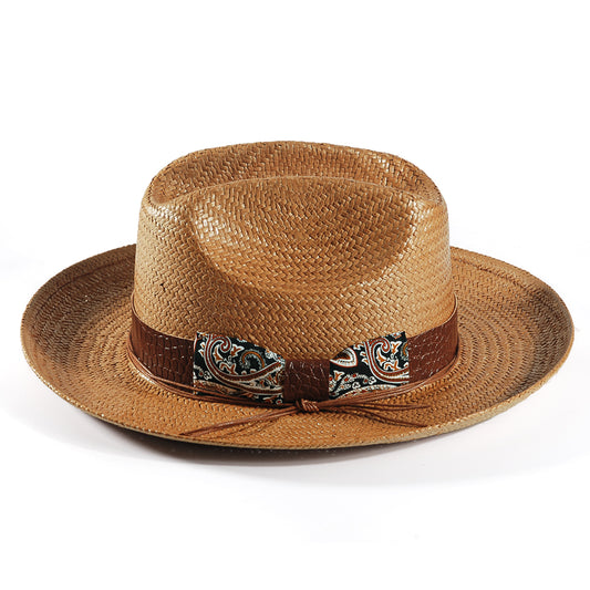 Miller Ranch Fedora Hat - Patriotic Straw–Khaki(Includes All The Accessories)