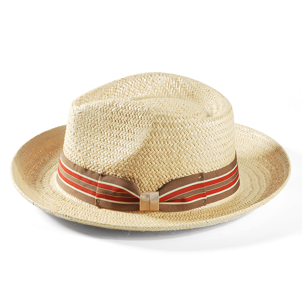 Geoffery Straw Fedora Hat –Beige (Includes All The Accessories)