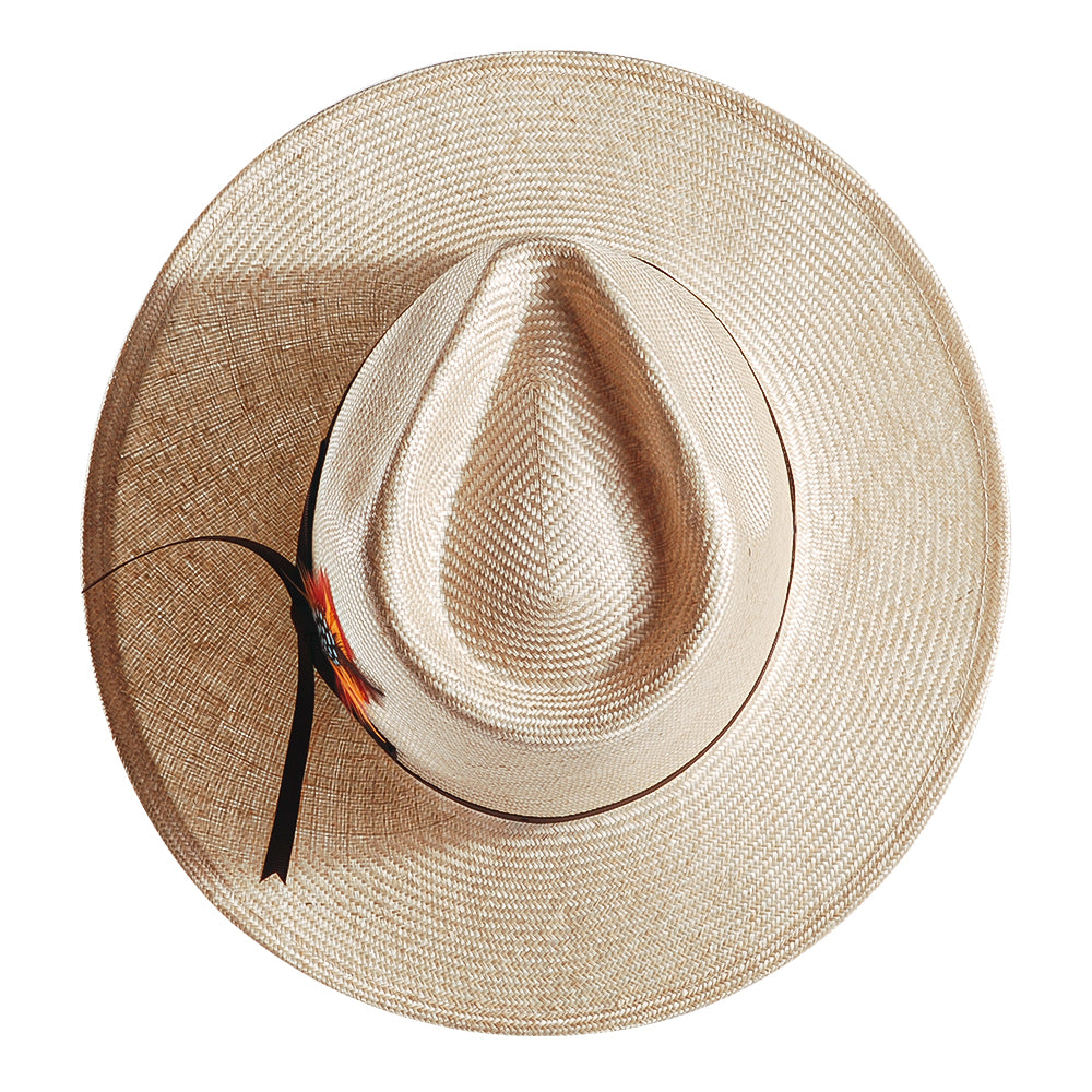 Handcrafted Panama Feather Straw Hat-Beige