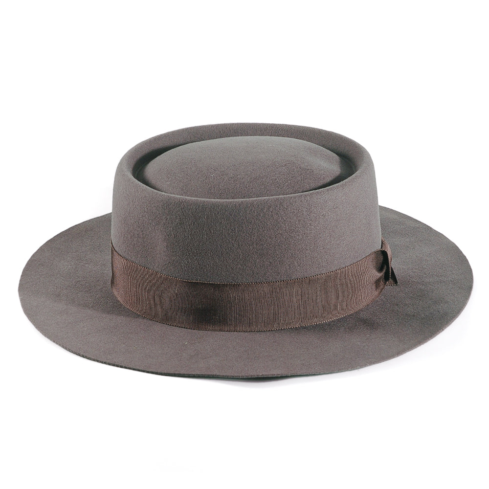 Rounded Felt Hat-Toffee