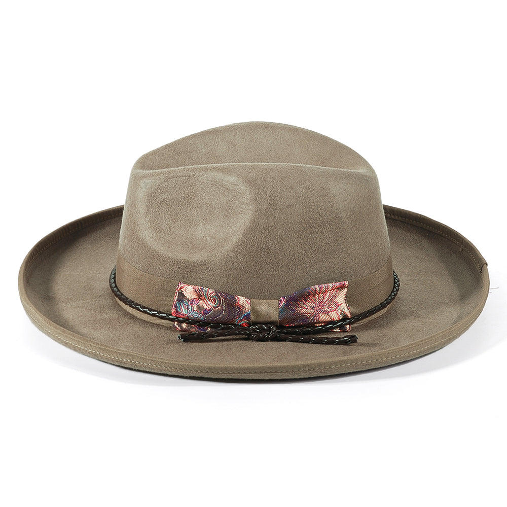 Fedora Felt Hat-Khaki (Includes All The Accessories)