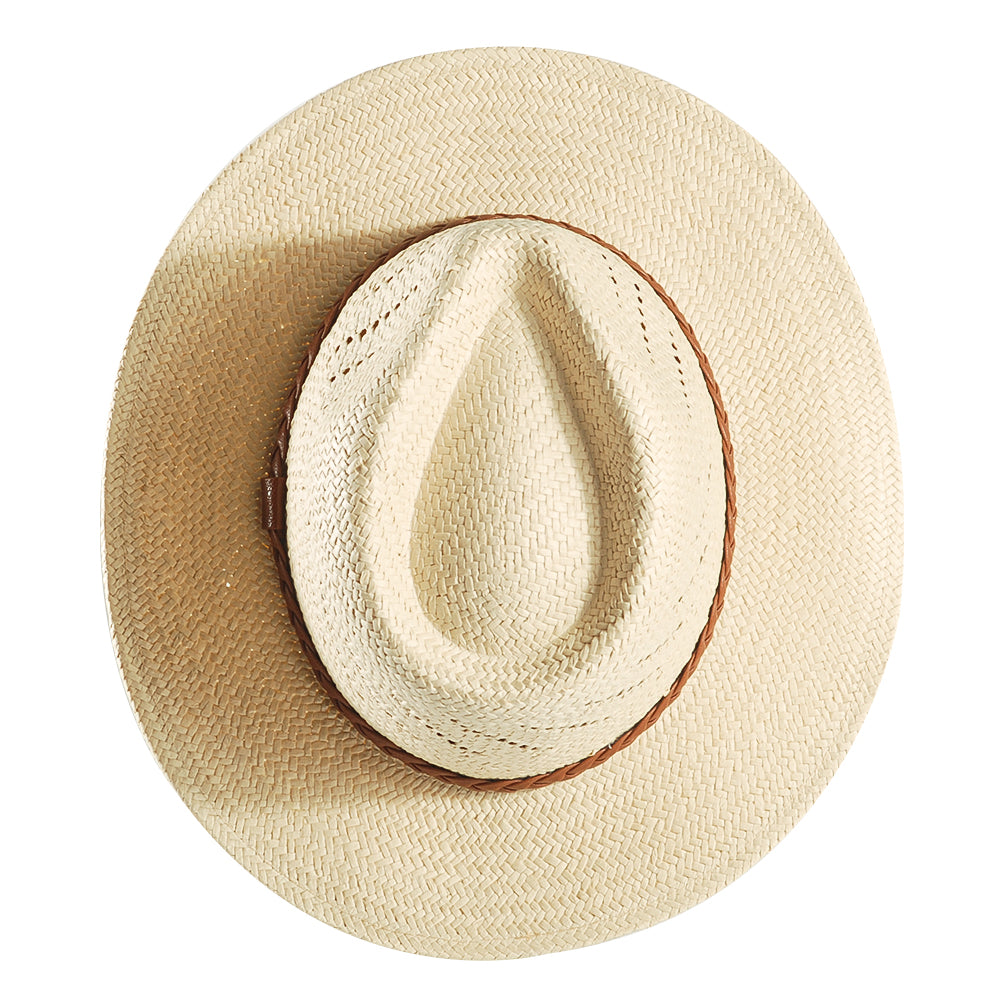 Handcrafted Braided Belt Straw Hat-Beige