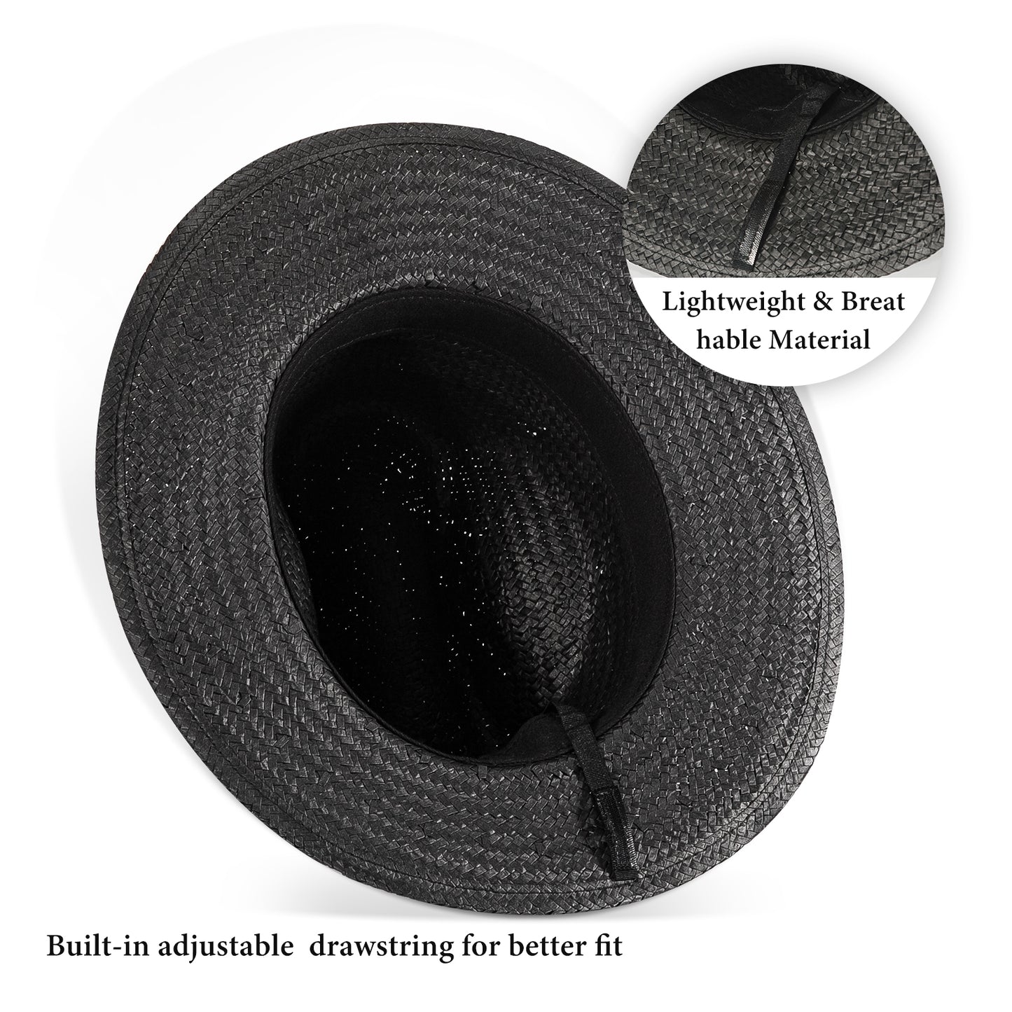 Miller Ranch Straw Fedora Hat - Ebony