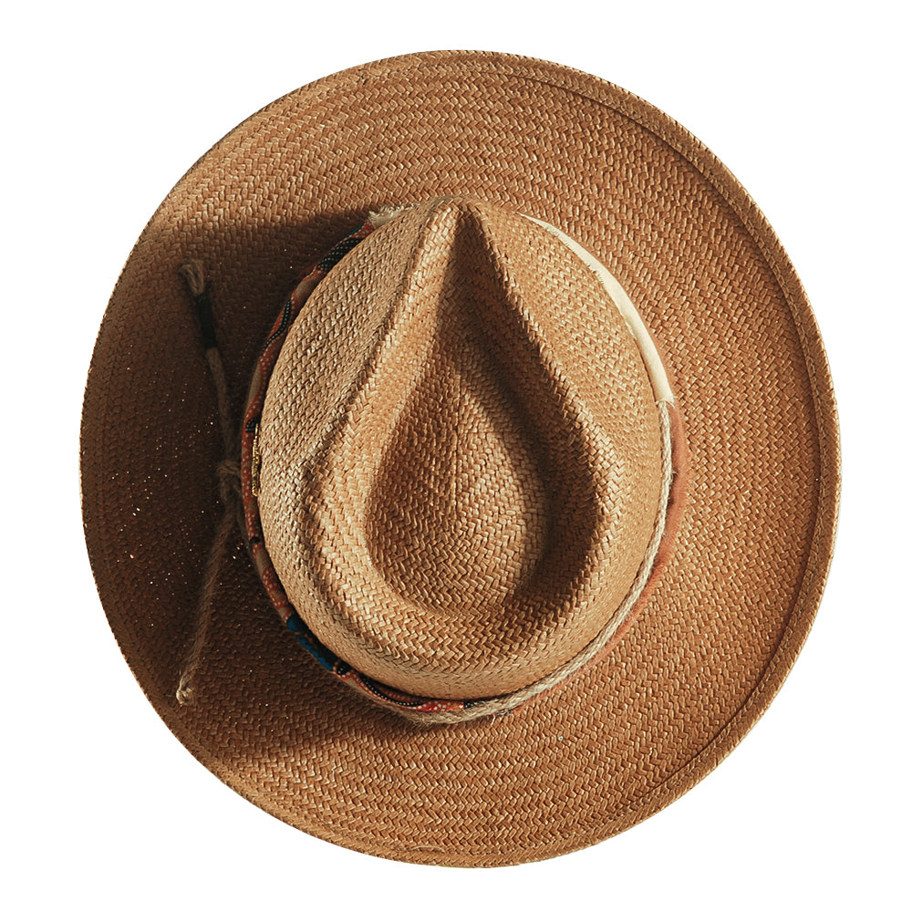 Geoffery Straw Fedora Hat – khaki (Includes All The Accessories)