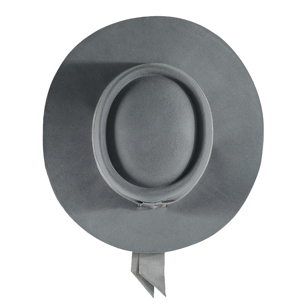 Rounded Felt Hat-Gray