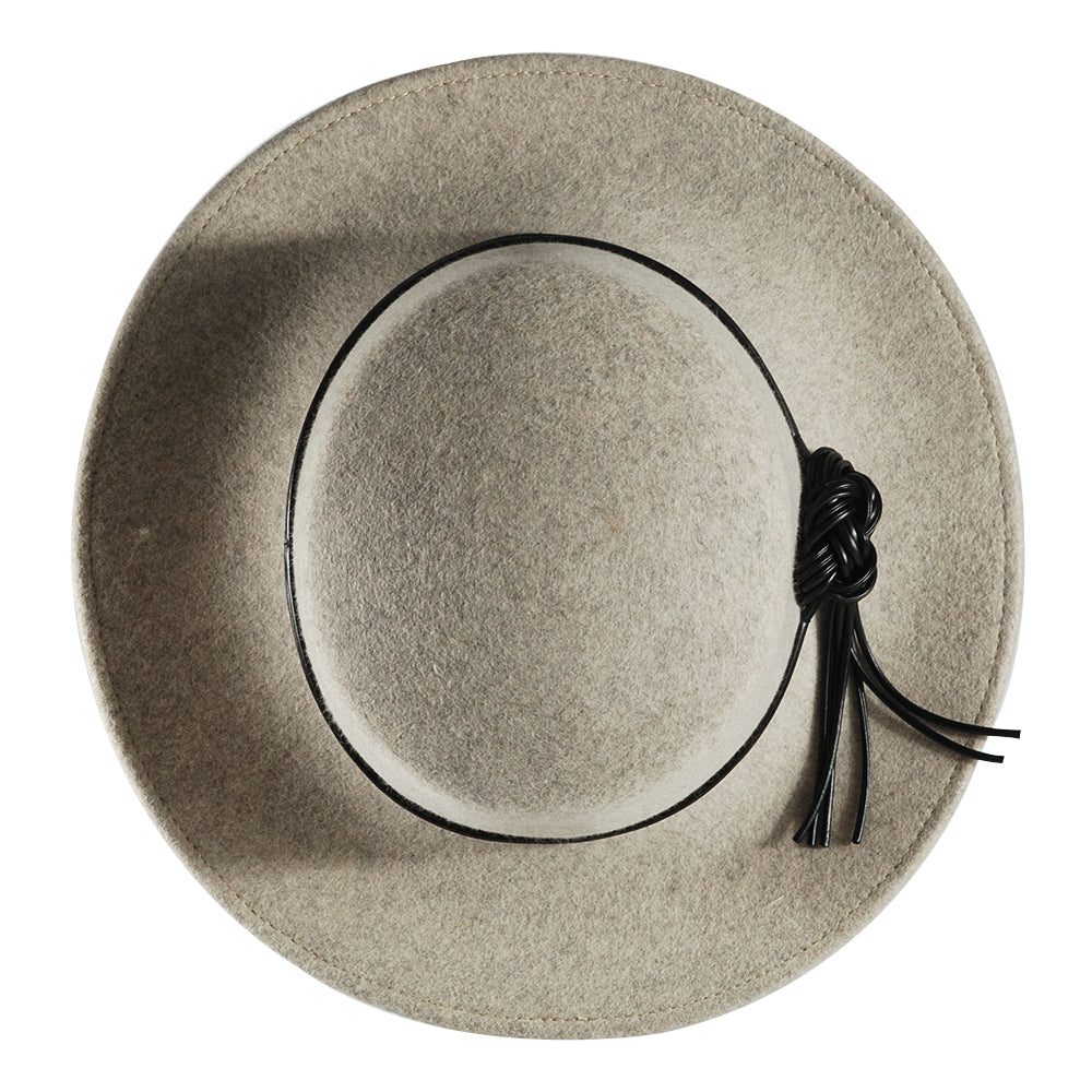 Rounded Felt Hat-Gray