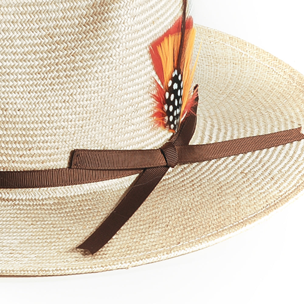 Handcrafted Panama Feather Straw Hat-Beige