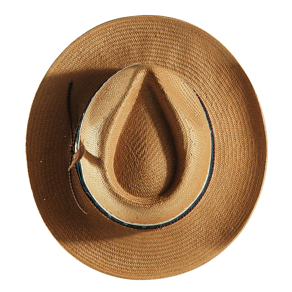 Geoffery Straw Fedora Hat – khaki (Includes All The Accessories)