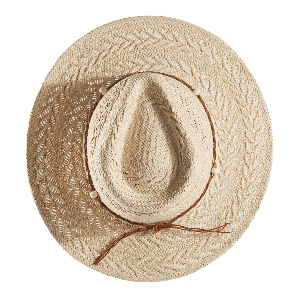 Fedora Straw Hat-Beige