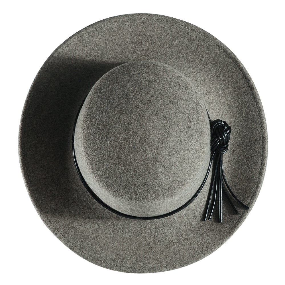 Rounded Felt Hat-Dark Gray