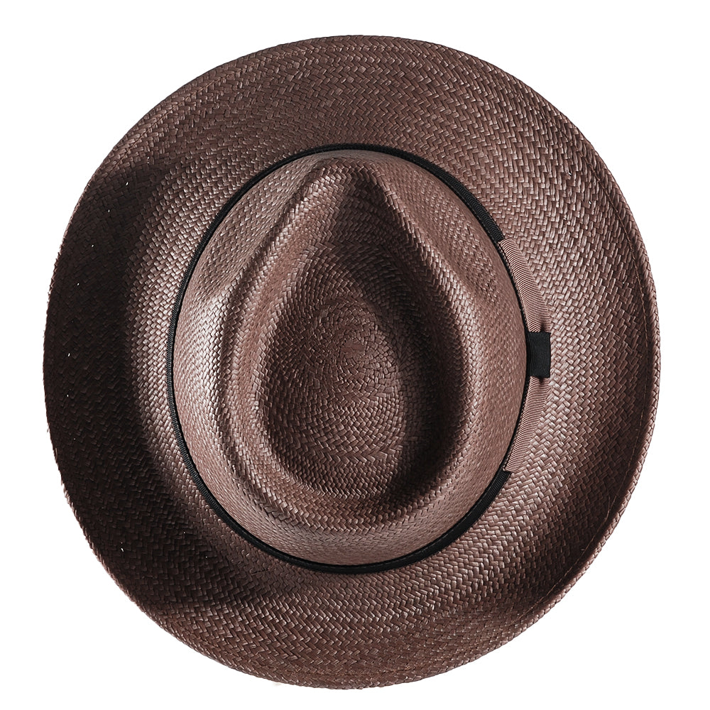 Geoffery Panama Straw Fedora Hat –Coffee (Includes All The Accessories)