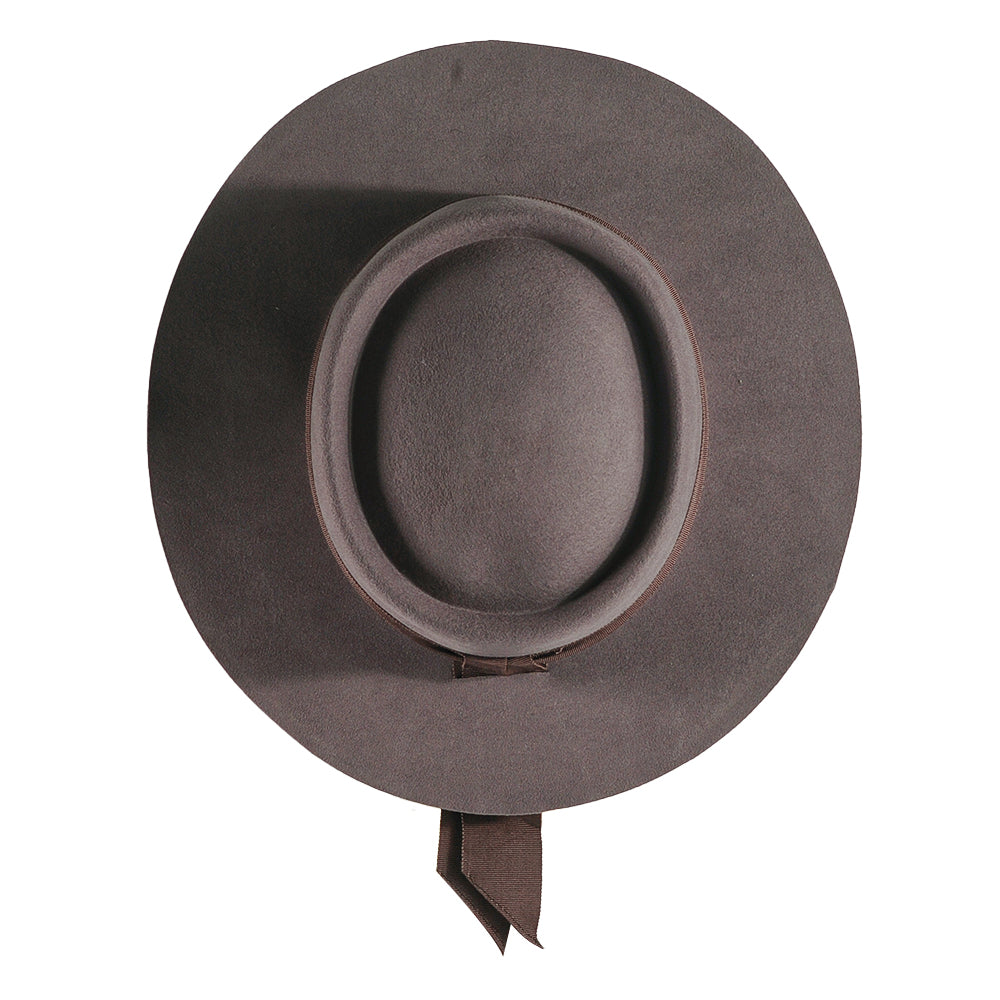 Rounded Felt Hat-Toffee