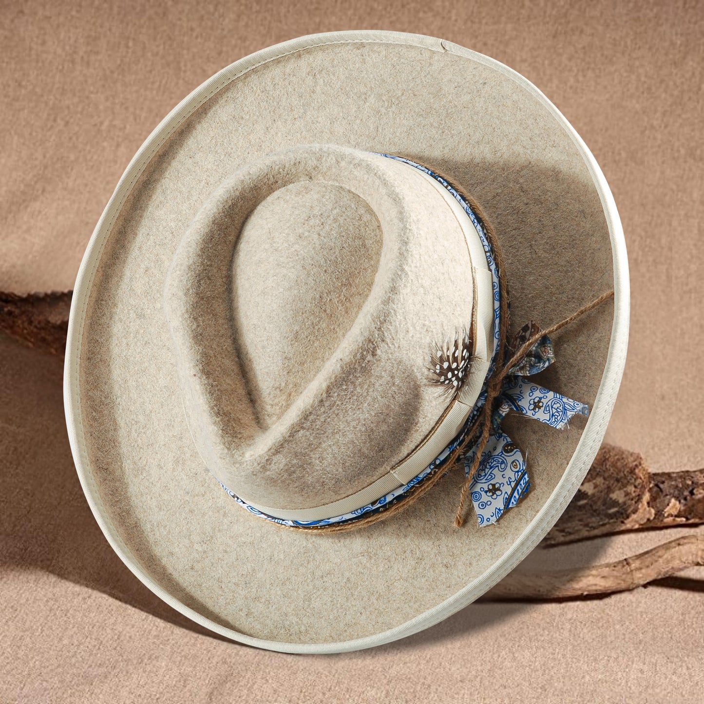 Western Fodora Felt Hat (Includes All The Accessories)